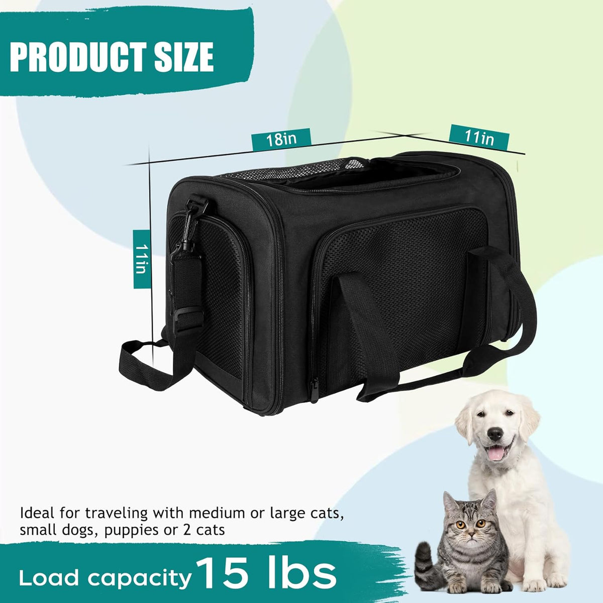 Dog Cat Carrier Pet Carriers for Small Medium Large Cats