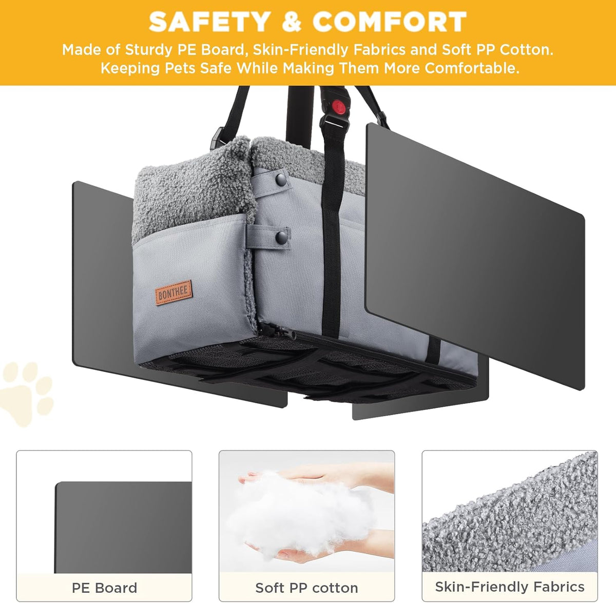 Console Dog Car Seat for Small Dogs,Small Dog Booster Seat