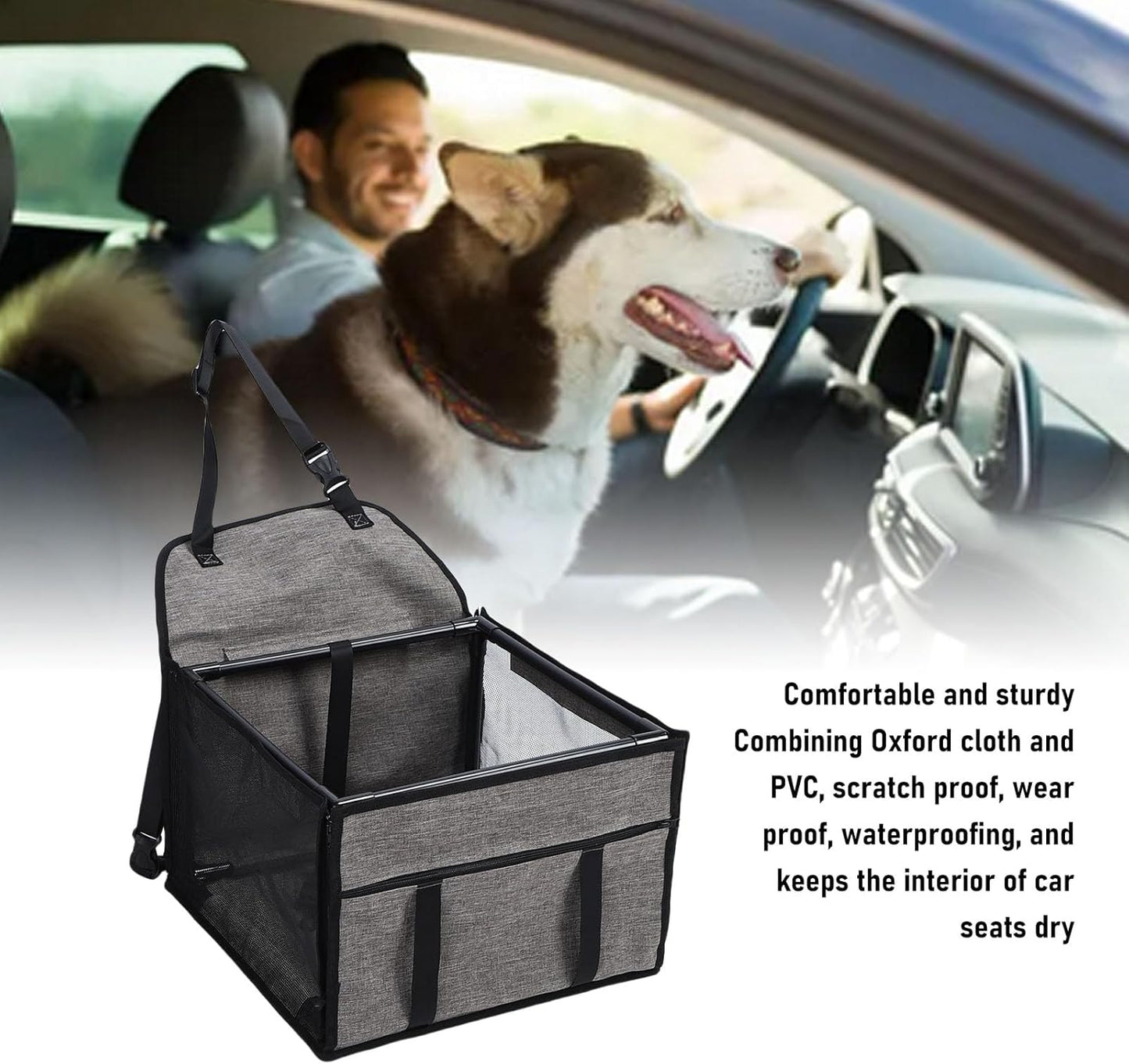 Dog Car Seat, Folding Design Pet Carrier Cage Featuring
