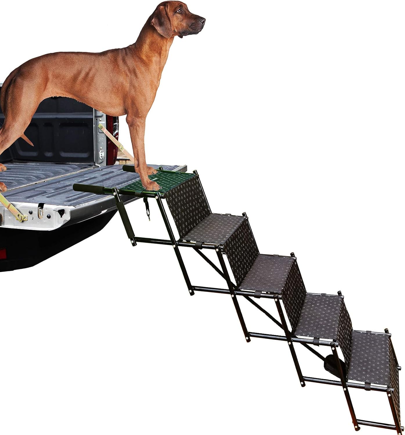 Upgraded Dog Stairs, Metal Frame Foldable Large Dog Step