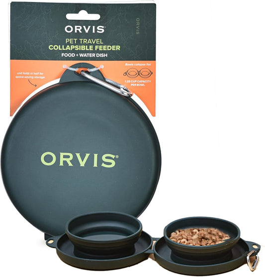 Pet Travel Collapsible Feeder with Food + Water Dish