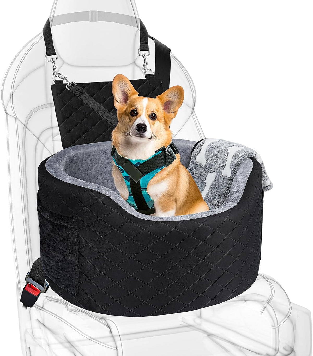Dog Booster Car Seats for Small Medium Dogs, Fits Dogs