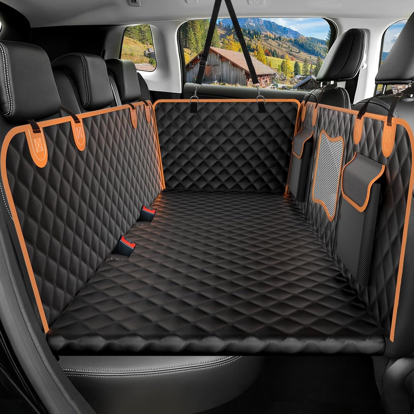 Dog Car Seat Cover for Back Seat Hard Bottom - Waterproof