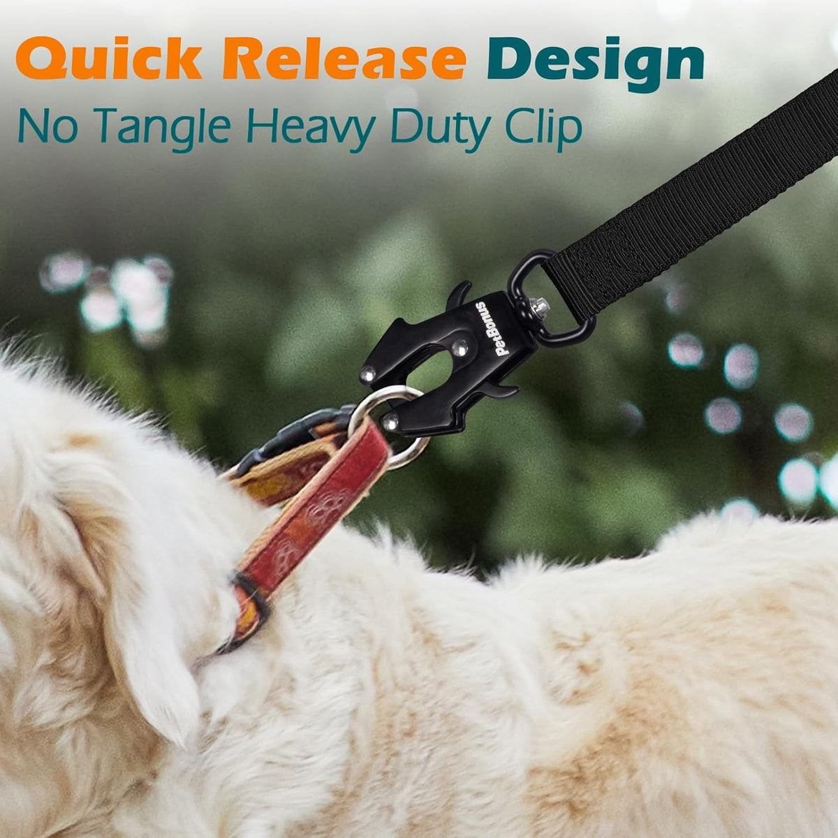 Heavy Duty Tactical Dog Leash, 5 FT Bungee Shock Absorption