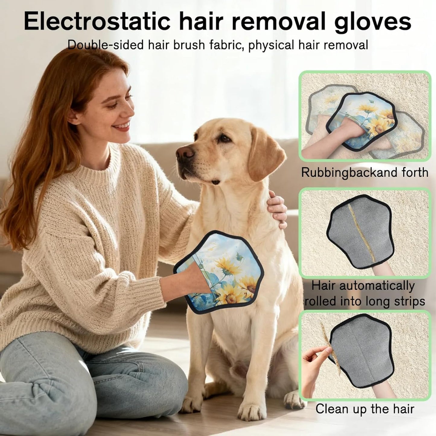 Vintage Summer Sunflower 2Pcs Electrostatic Reusable Pet