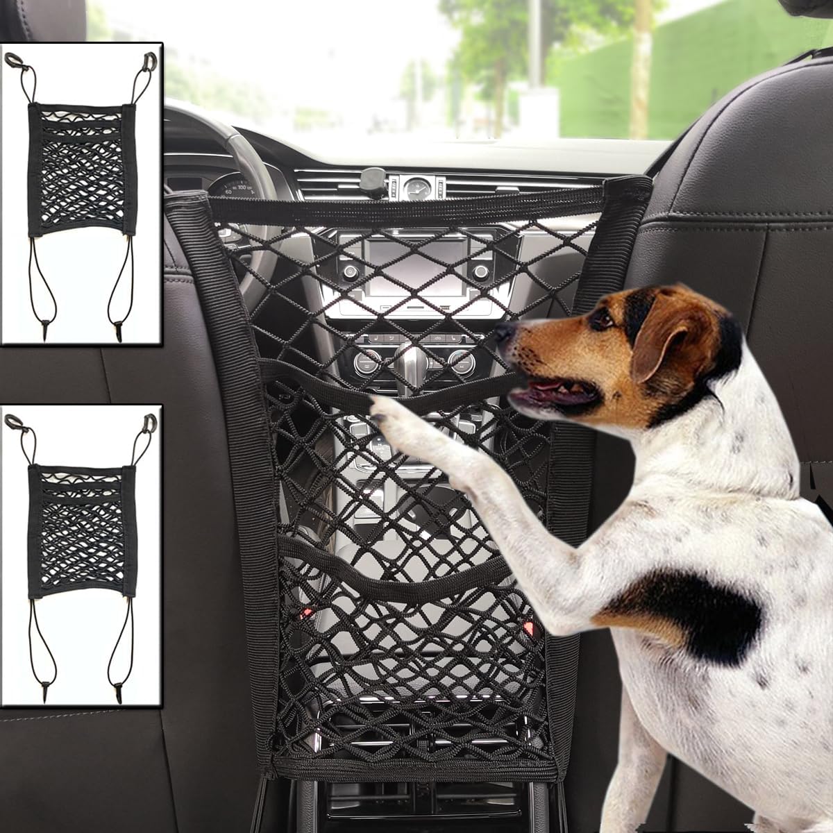 2 Pack Car Mesh Organizer, Dog Car Net Barrier Pet Barrier
