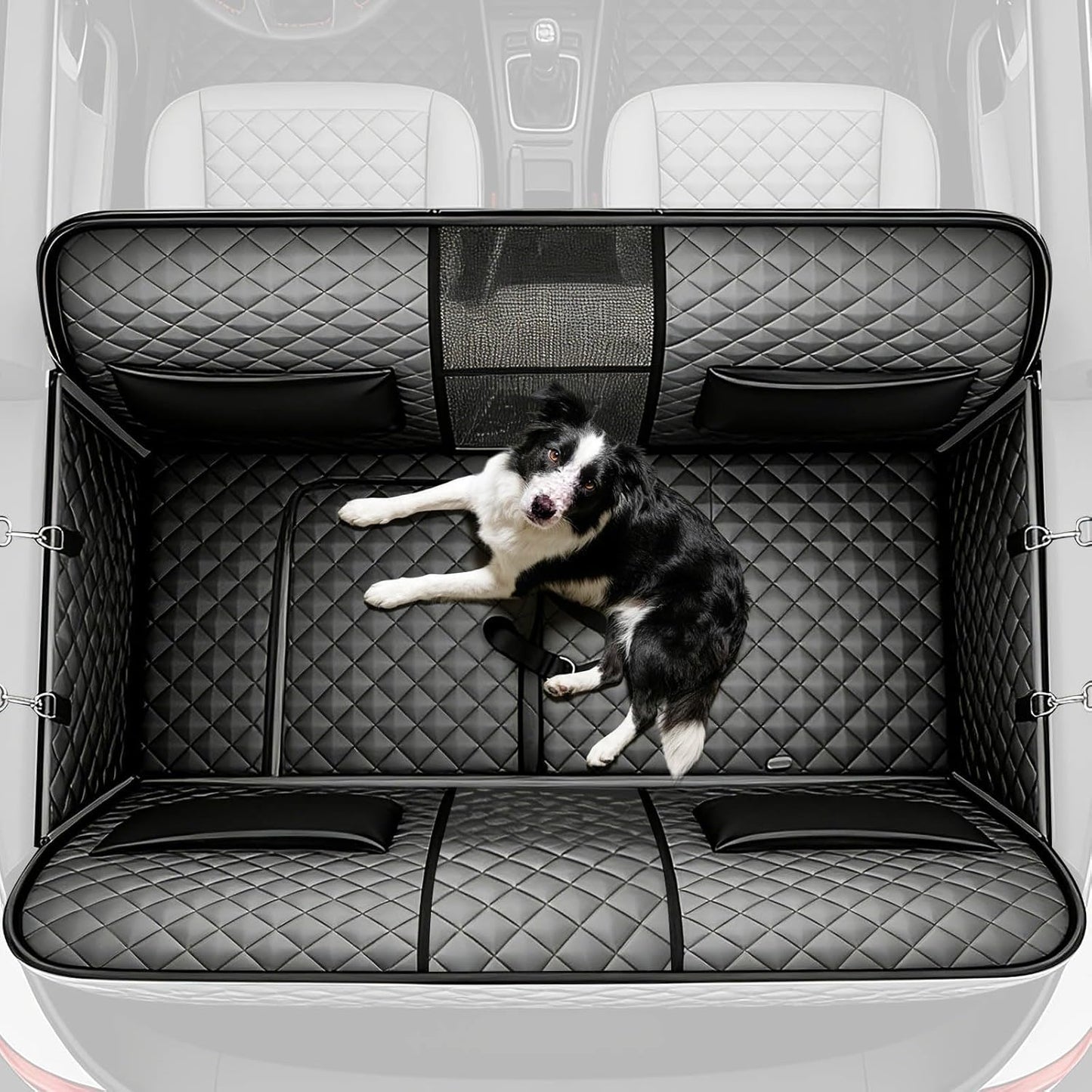 Back Seat Extender,Dog Seat Cover for Back Seat-Supports