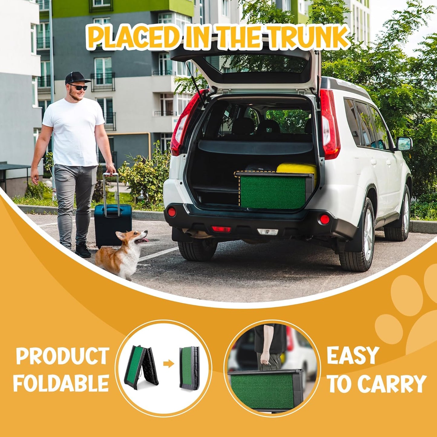 Portable Folding Dog Ramps for SUV, Truck, Car Ramp Stairs
