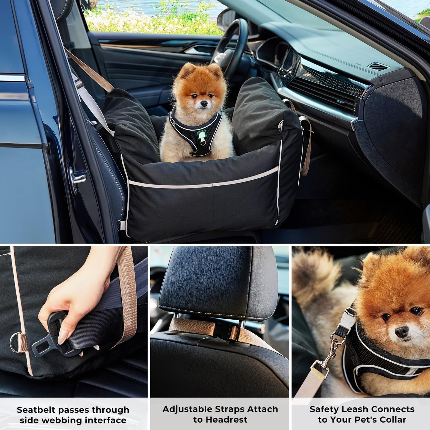 Dog Car Seat for Small Dogs - Waterproof Pet Booster Seat