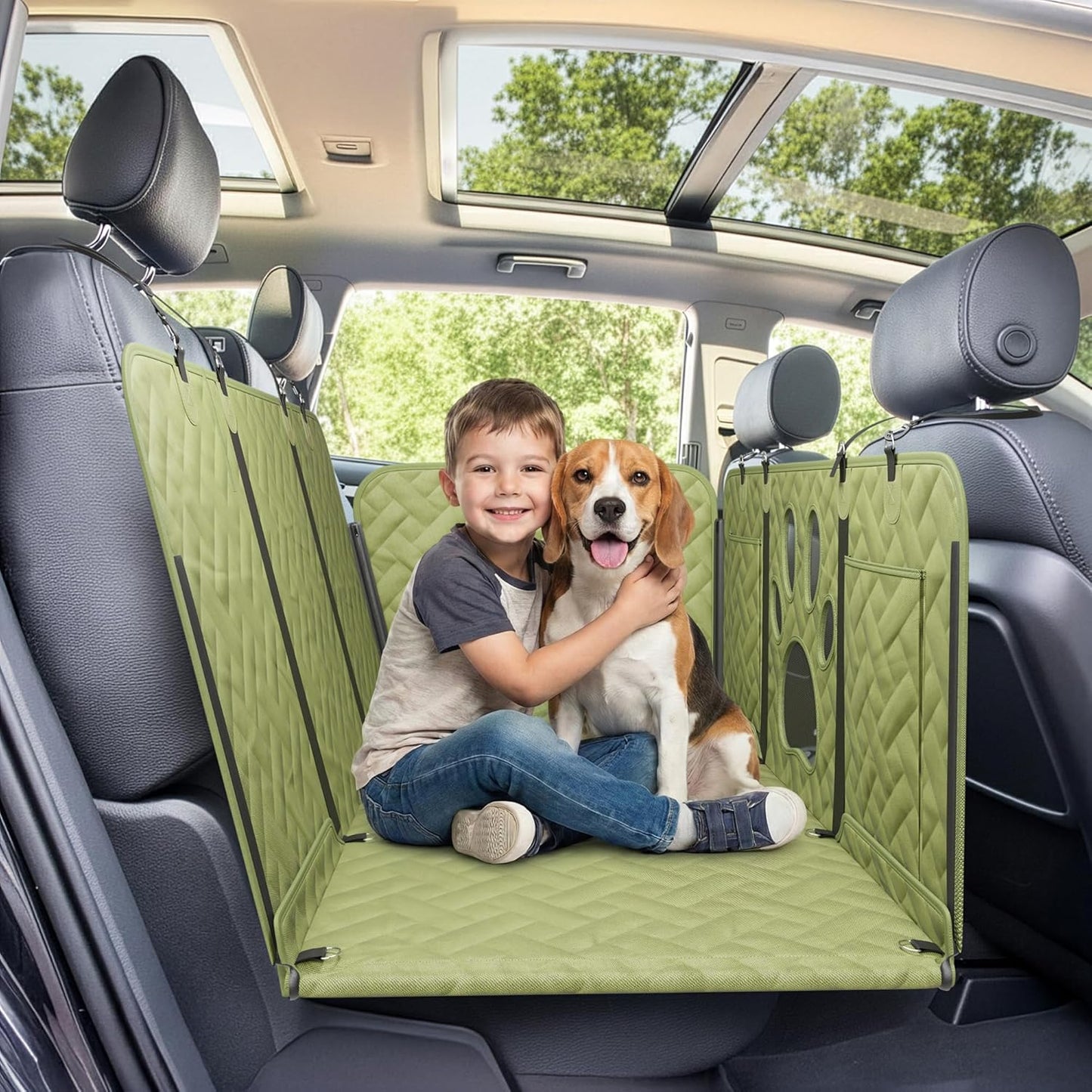 Dog Car Seat Cover for Back Seat - Dog Hammock Car with