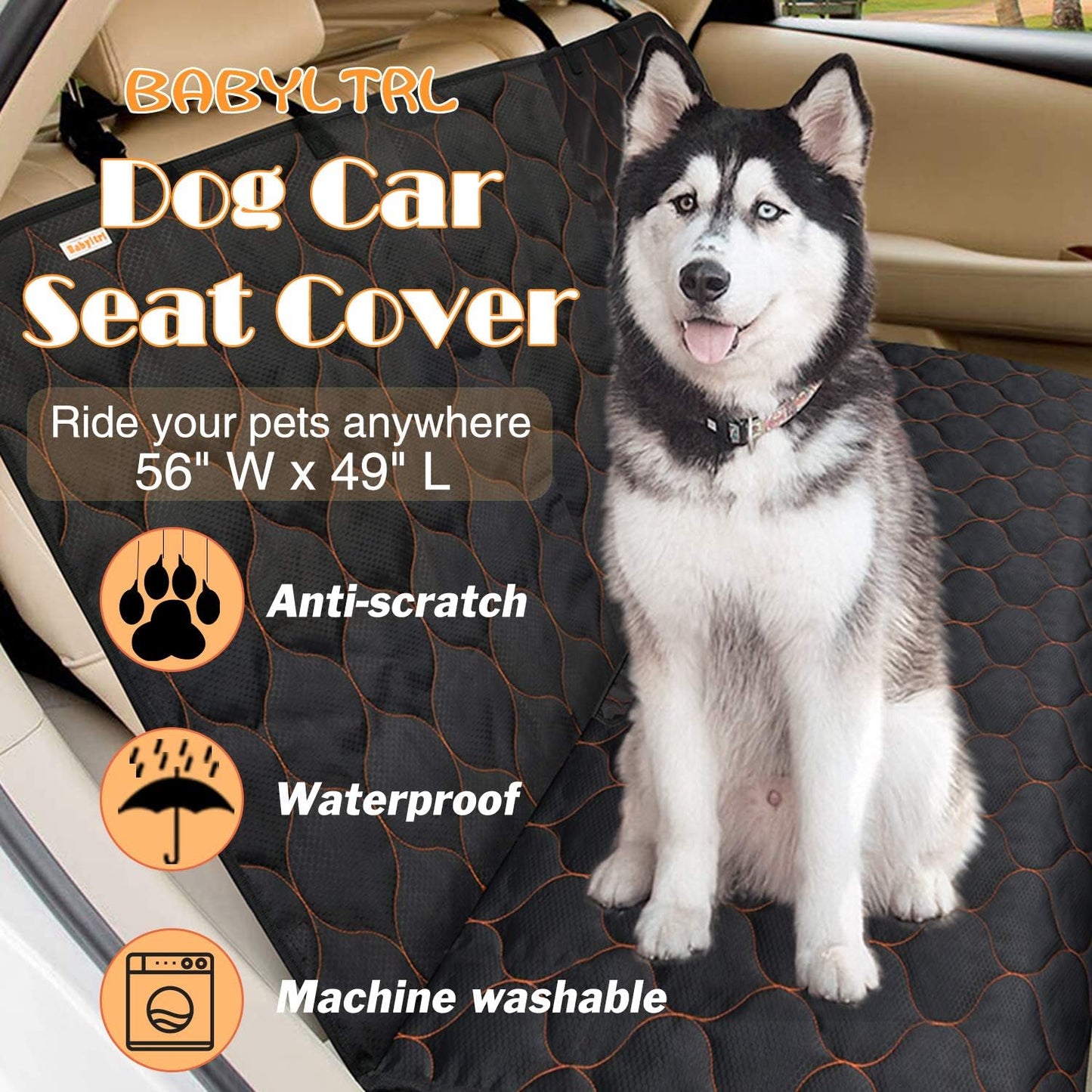 Dog Car Seat Cover Waterproof Pet Bench Seat Cover Nonslip