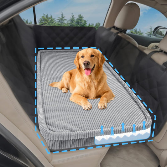 Dog Car Bed, Non-Slip Backseat Extender Pet Mat, Removable