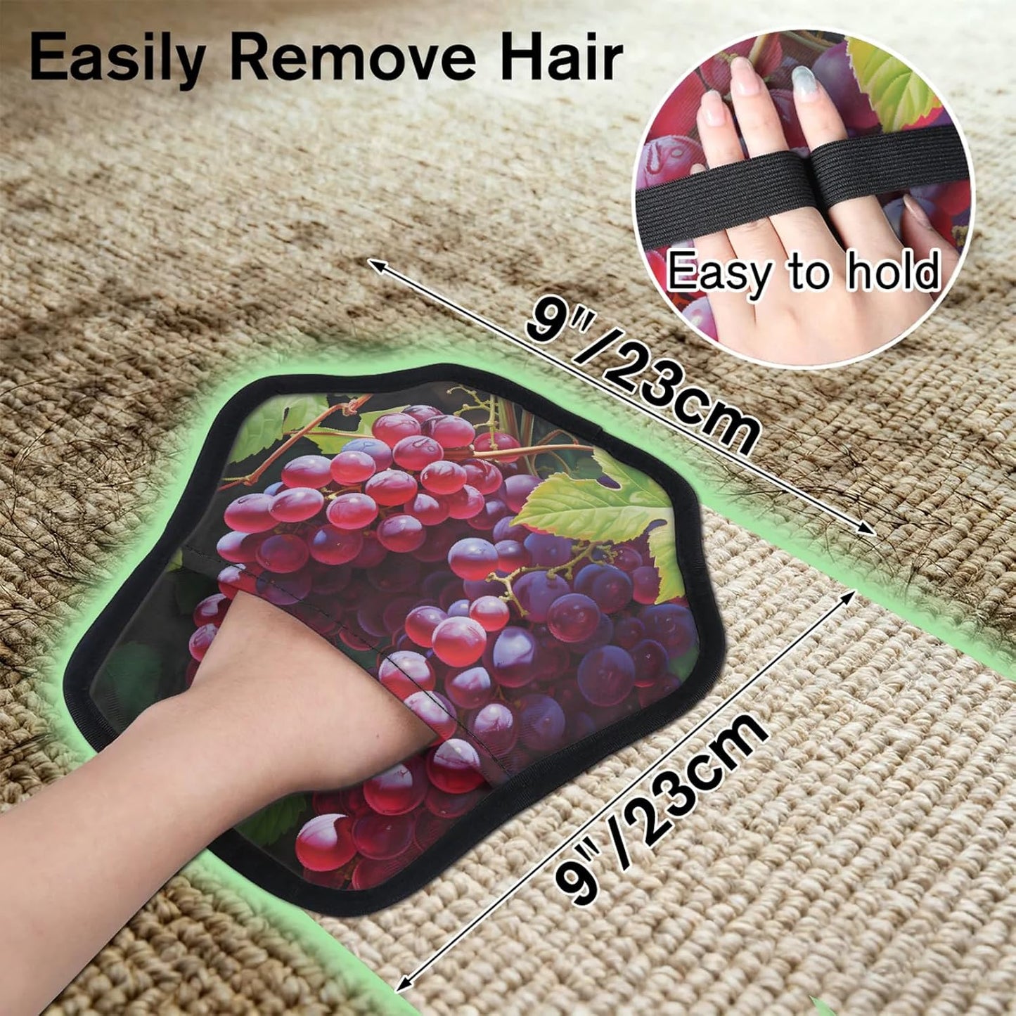 Fruits Grapes 2Pcs Electrostatic Reusable Pet Hair Removal