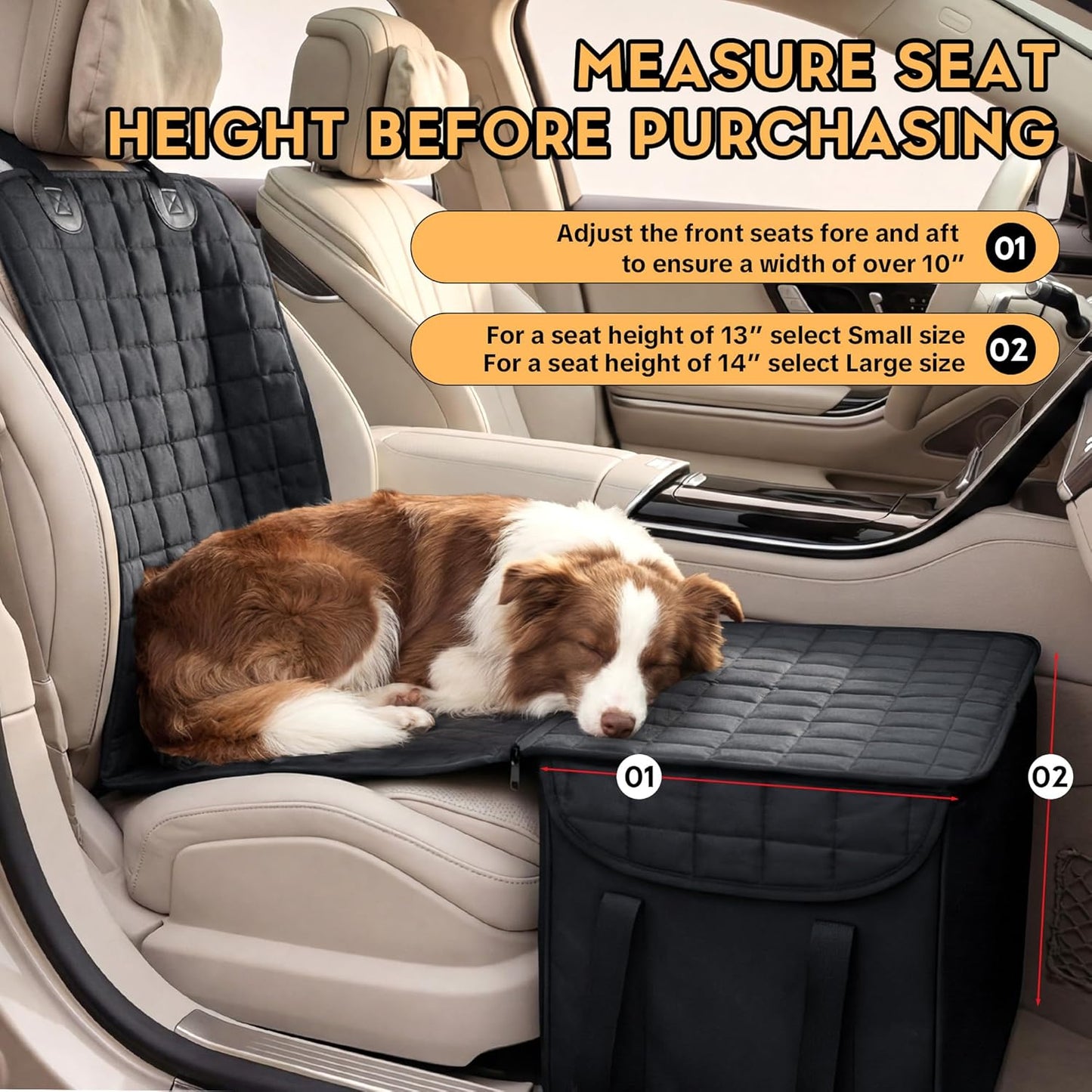 Detachable 2-in-1 Back Seat Extender for Dogs