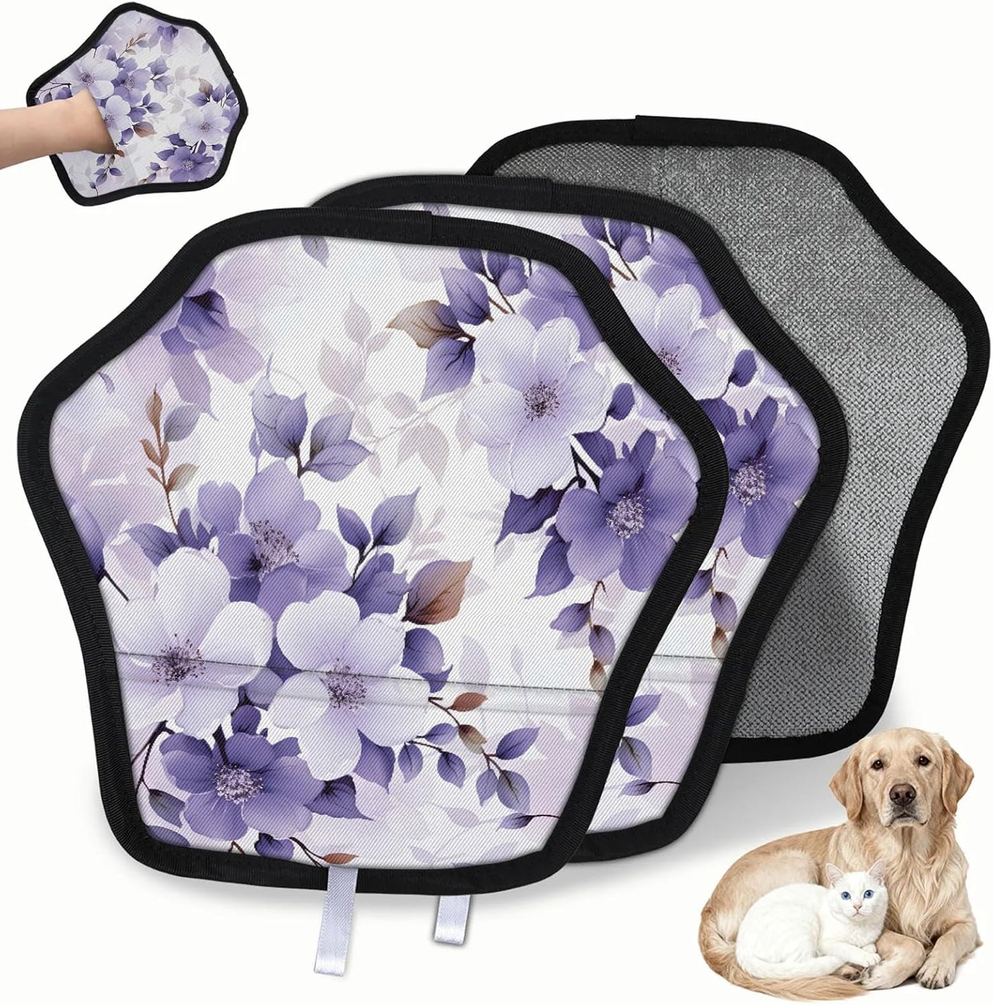 Pet Hair Removal Glove for Dogs Cats Reusable Washable Set