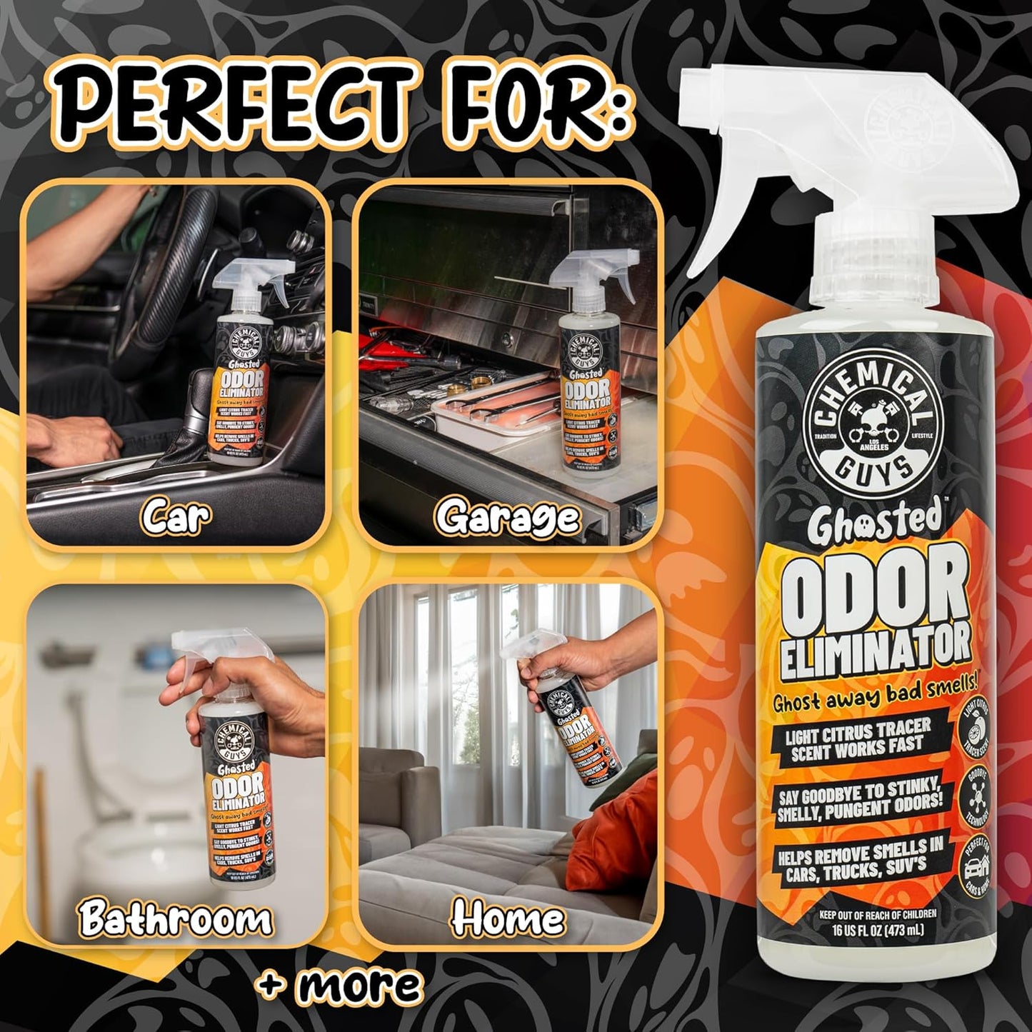 SPI23216 Ghosted Complete Interior Vehicle Odor Eliminator