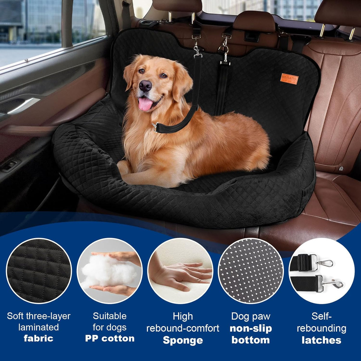 Dog Car Seat for Large/Medium Dog Pet Under 55 lbs or 2