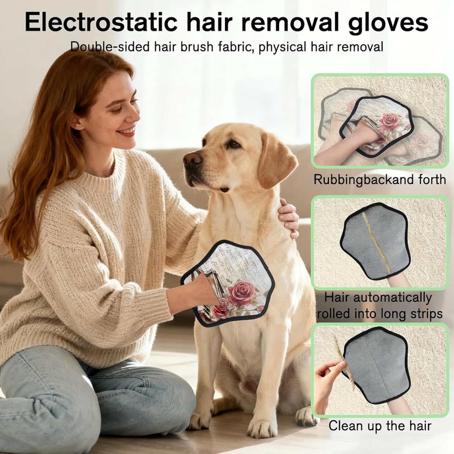 Piano Keyboard 2Pcs Electrostatic Reusable Pet Hair Removal