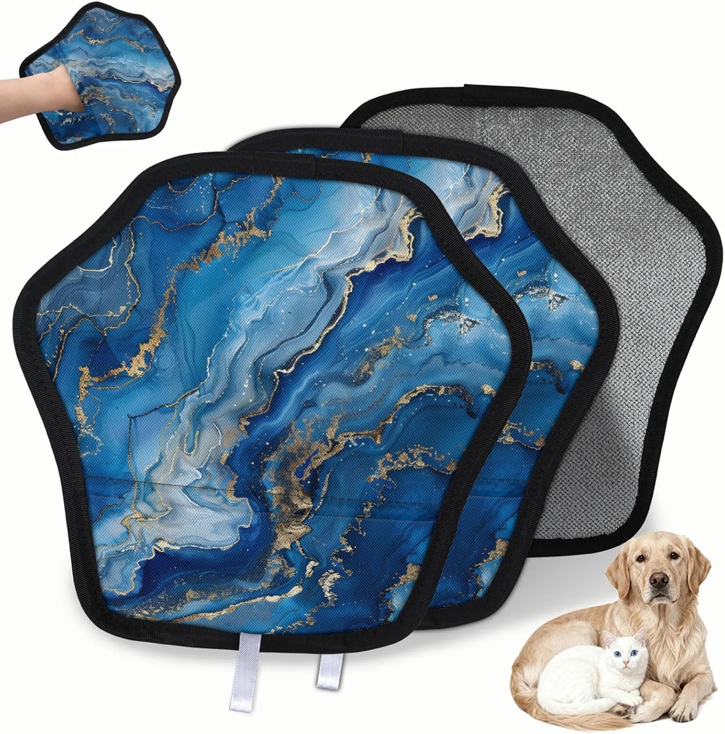 Pet Hair Removal Glove for Dogs Cats Reusable Washable Set