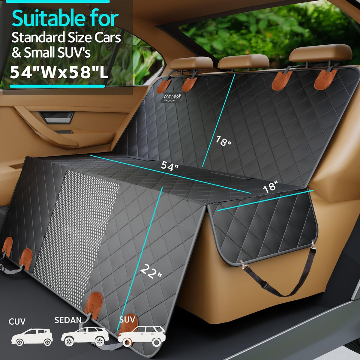 Dog Car Seat Cover for Back Seat, Dog Car Hammock with Mesh