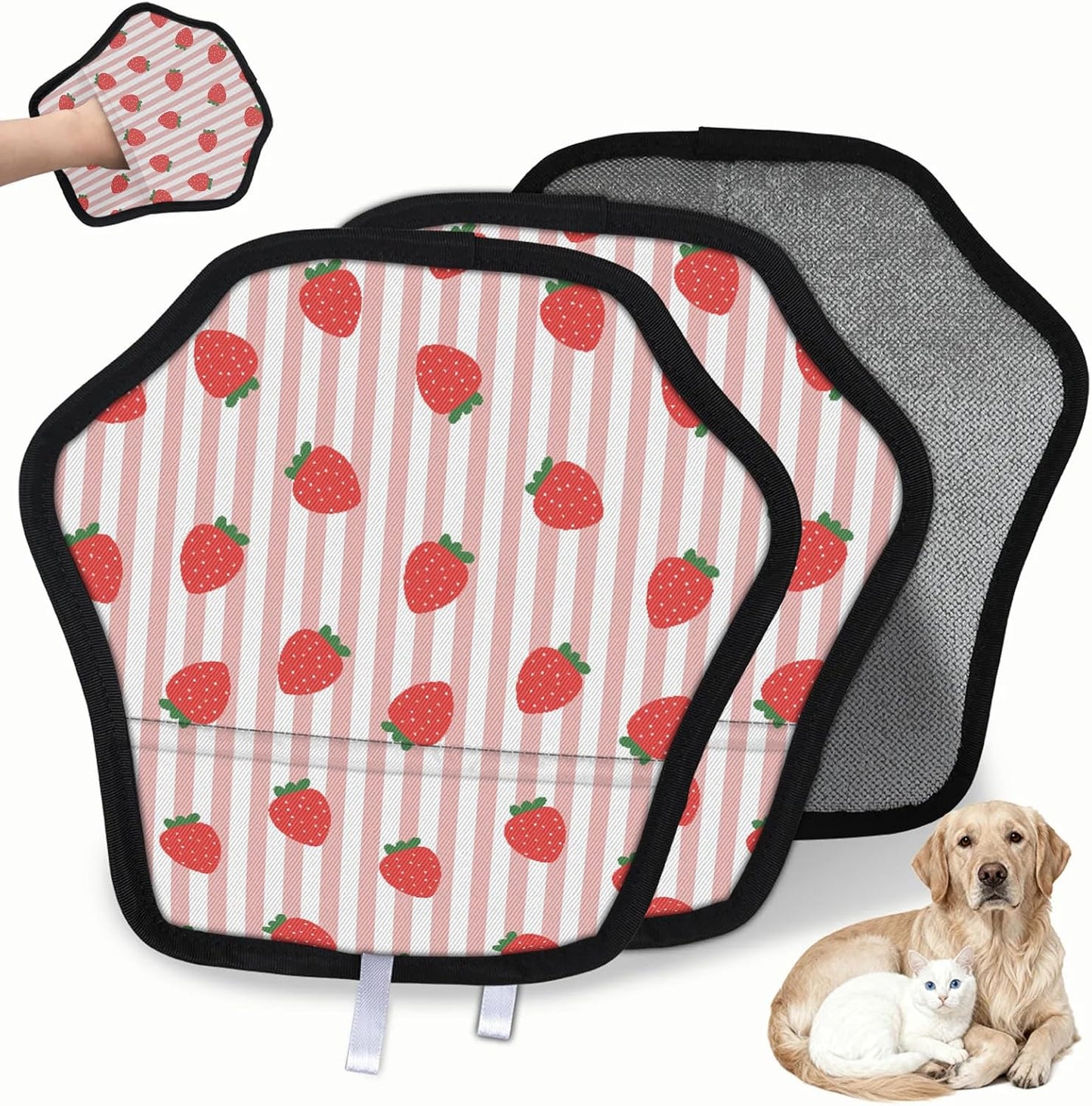 Pet Hair Removal Glove for Dogs Cats Reusable Washable Set