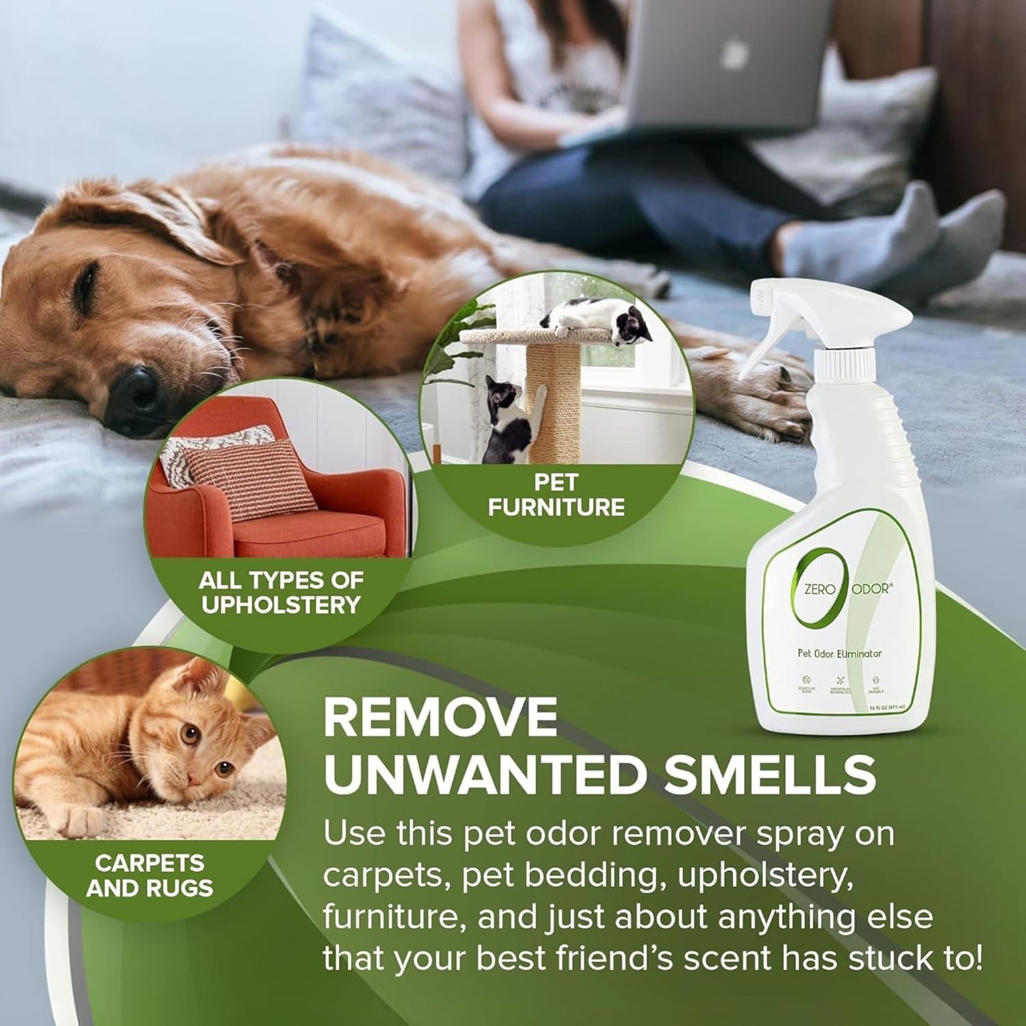 Pet Odor Eliminator for Strong Odor, Eliminate Air &