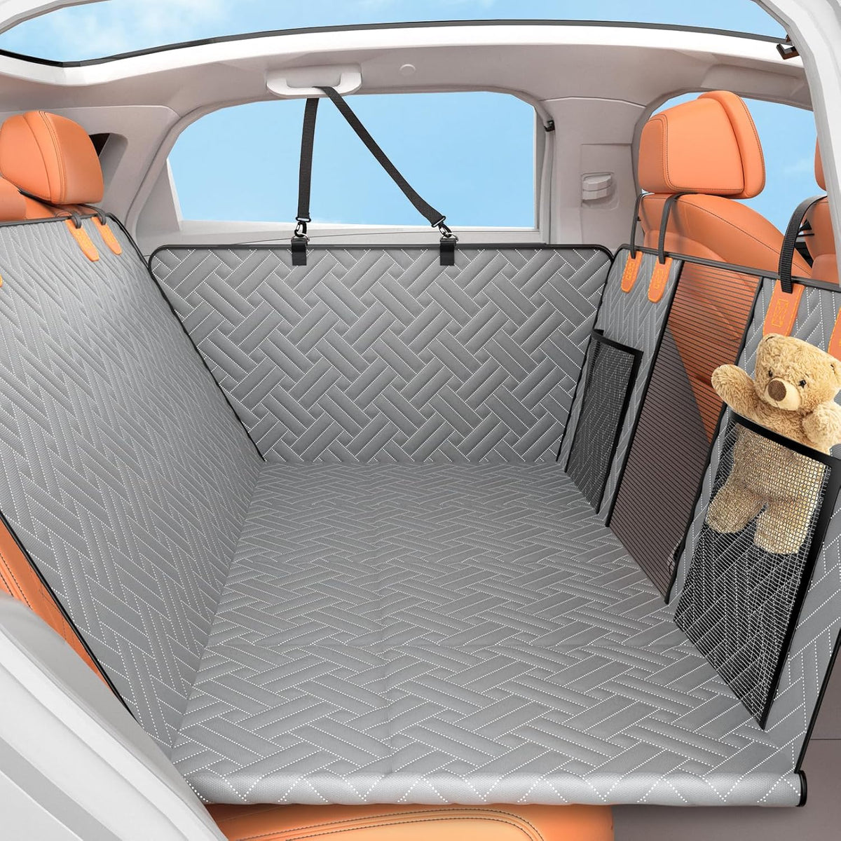 Back Seat Extender for Dogs,Hard Bottom Car Seat Cover for