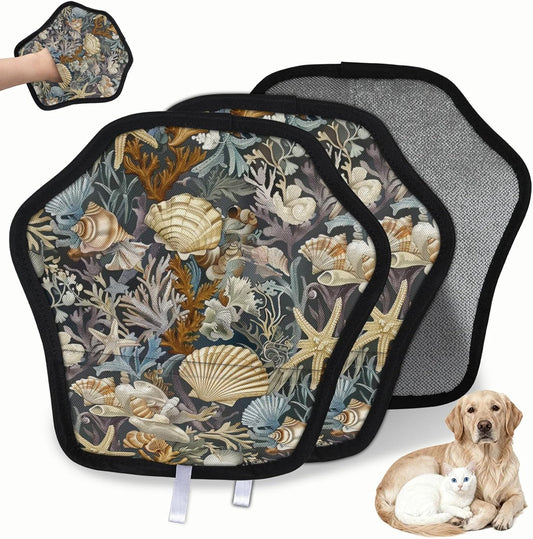 Summer Beach Seashell 2Pcs Electrostatic Reusable Pet Hair