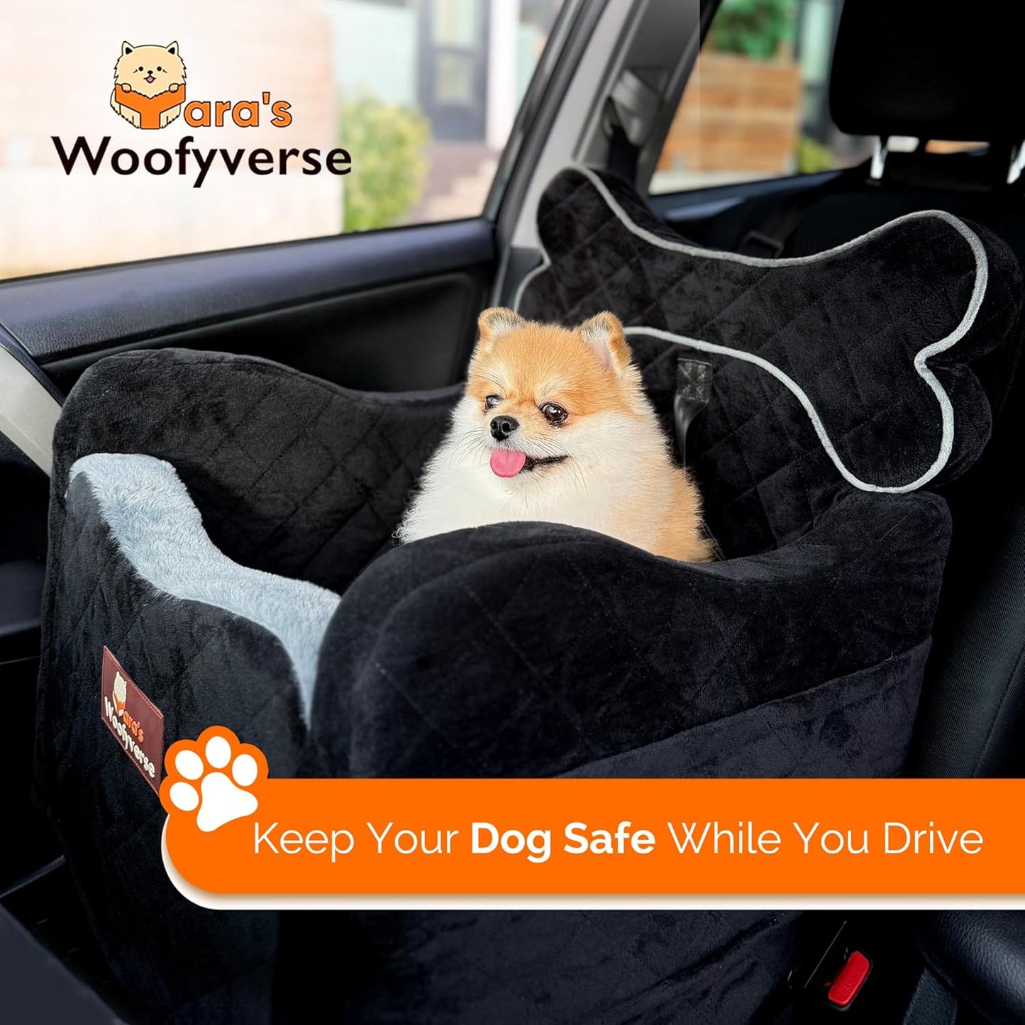 Yara’s Woofyverse Dog Seat for Car – Booster Seat for Small