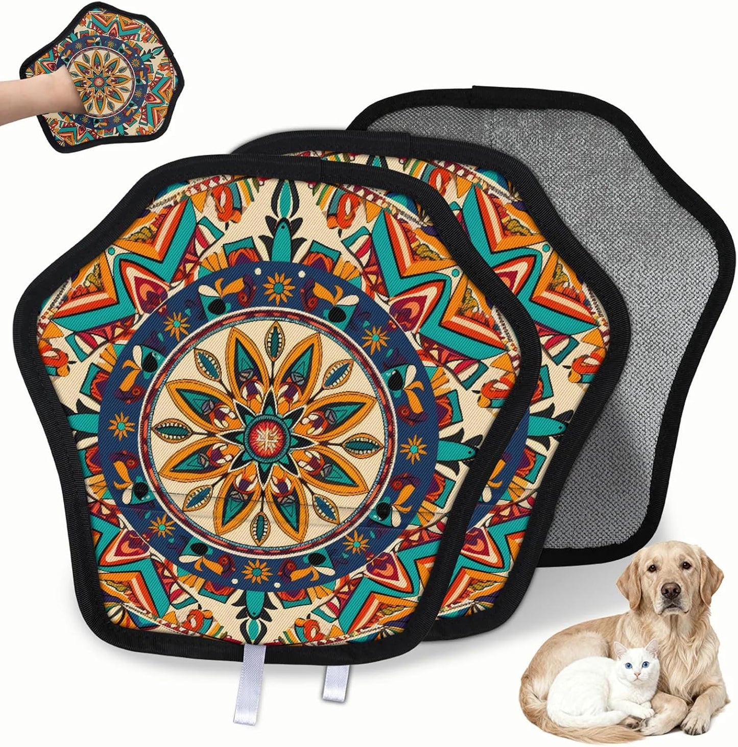 Pet Hair Removal Glove for Dogs Cats Reusable Washable Set