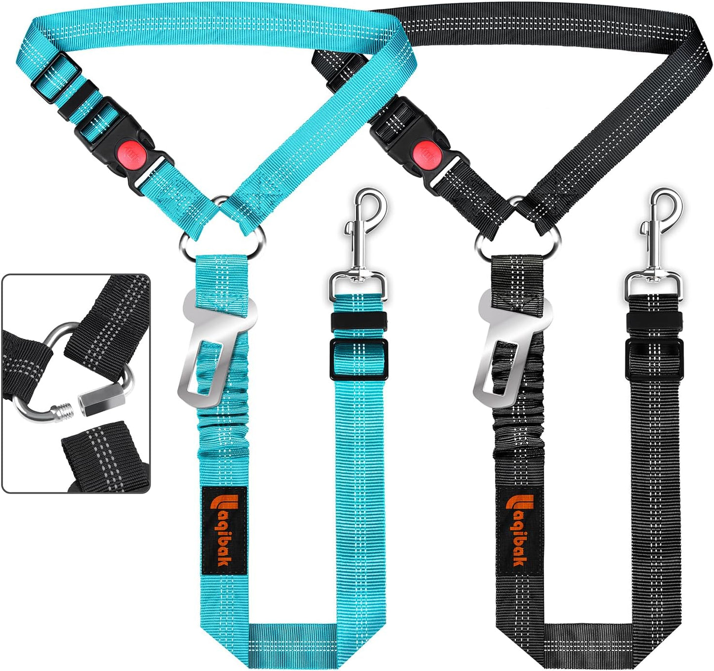 Removable Dog Seat Belt Harness for Car, 3 in 1 Pet Dog Car
