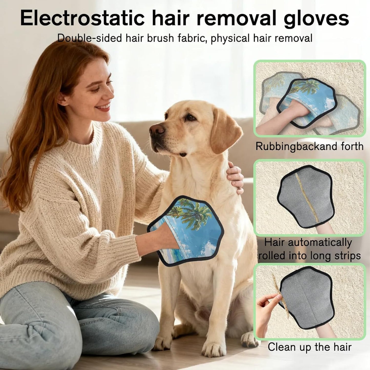 Ocean Tropical Palm Tree 2Pcs Electrostatic Reusable Pet