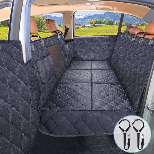 Back Seat Extender for Dogs + 2 Dog Seat Belts, Waterproof