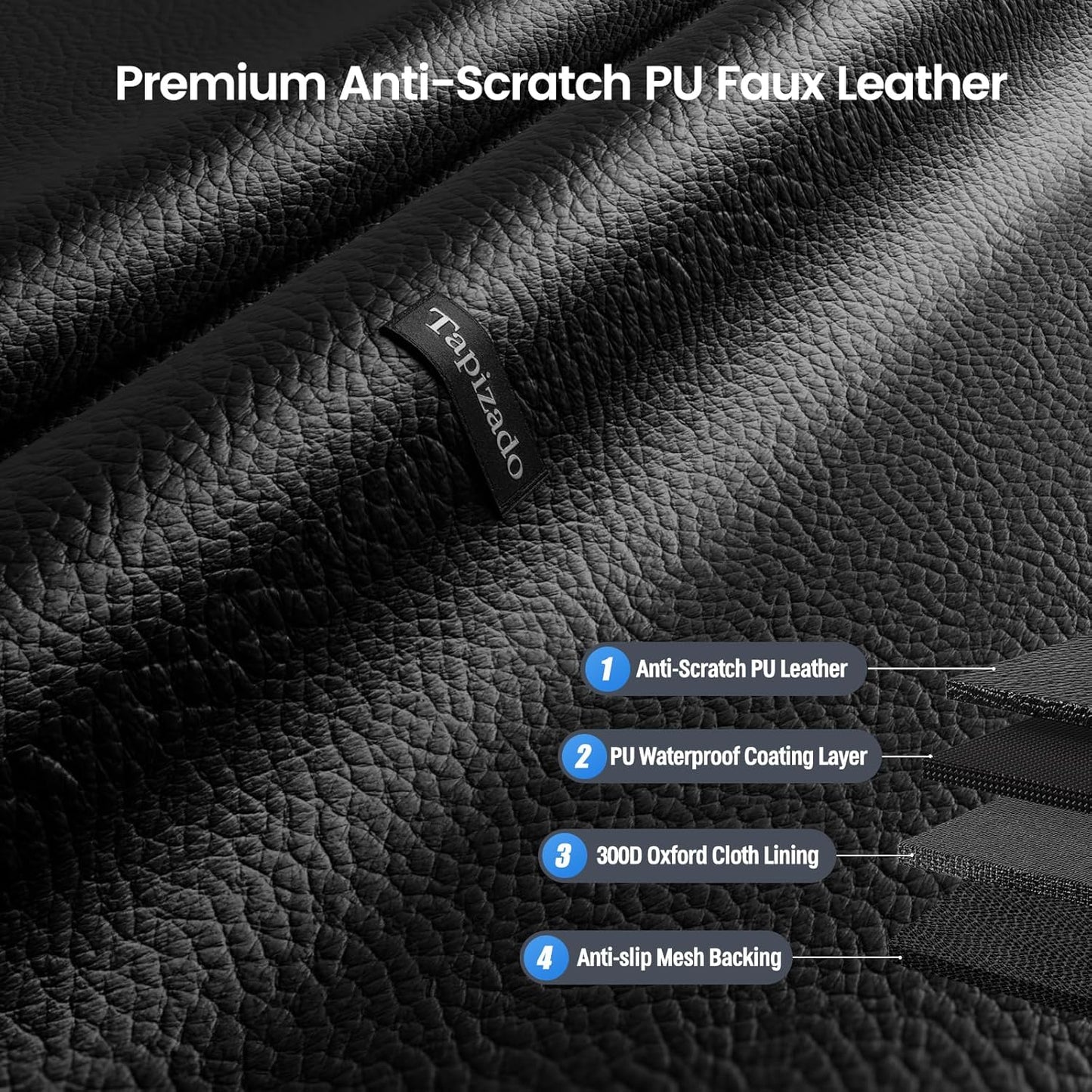 Dog Car Seat Cover for Back Seat with PU Leather