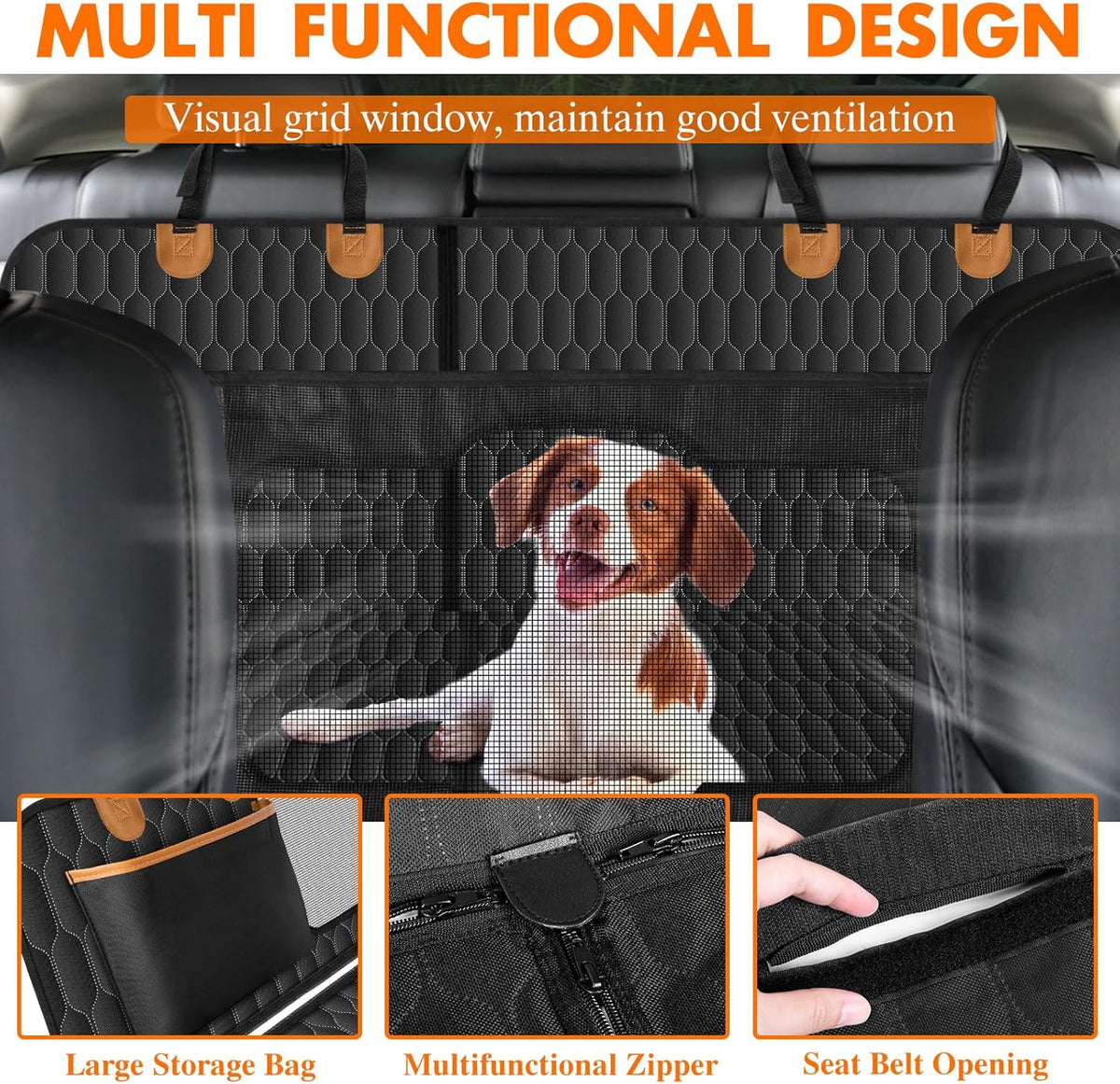Dog Back Seat Cover, Waterproof Nonslip Dog Hammock for