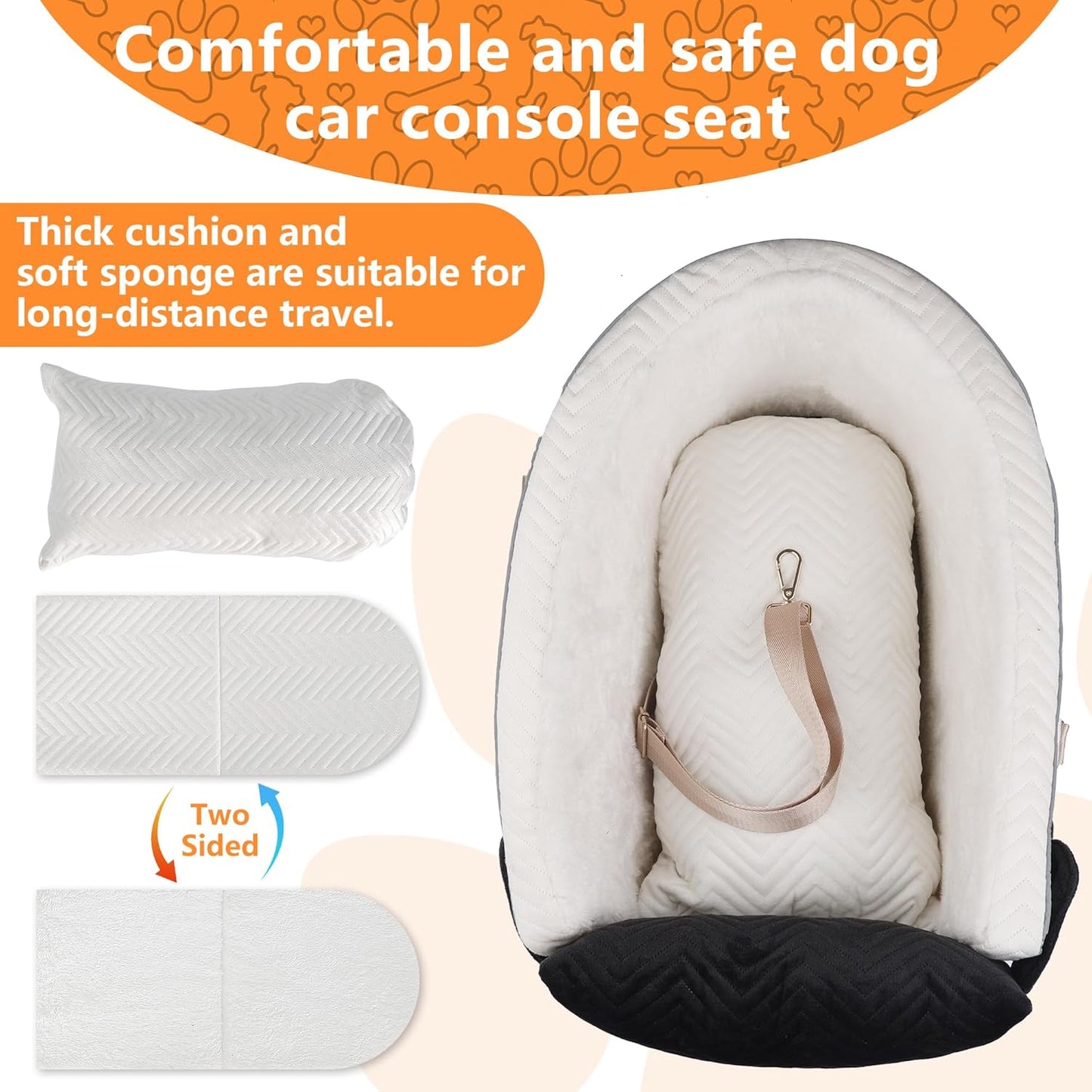 Dog Car Seat for Small Dogs Adjustable Portable Center