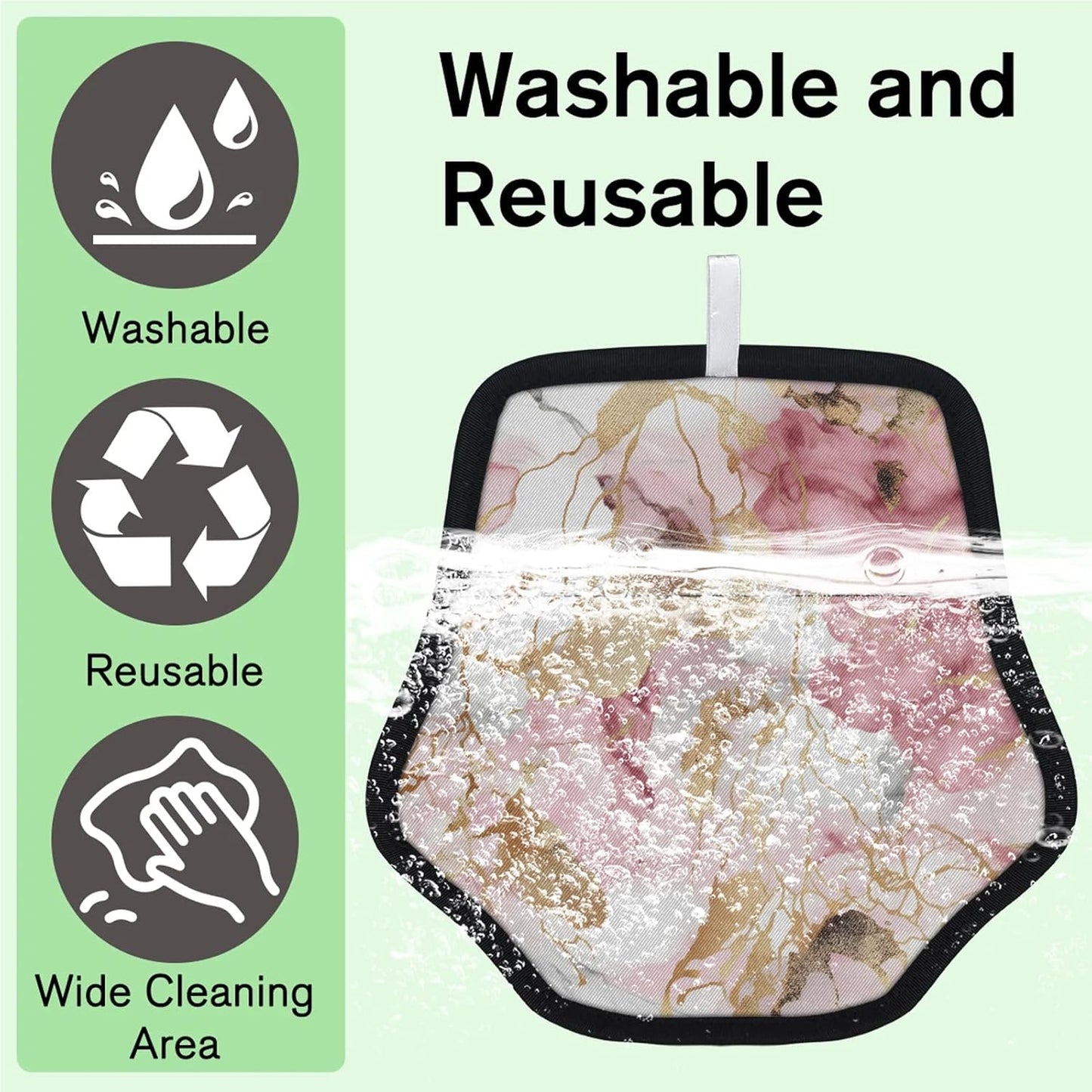 Pink Gold Marble 2Pcs Electrostatic Reusable Pet Hair