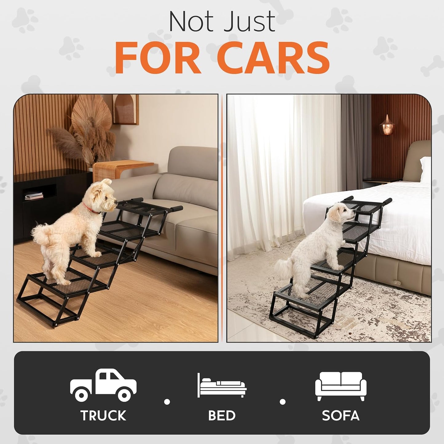 Foldable 4-Step Dog Stairs for Cars, Trucks & SUVs –