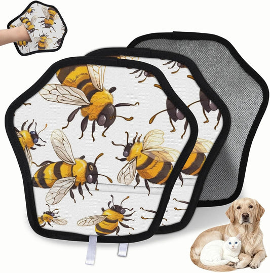 Cute Bee 2Pcs Electrostatic Reusable Pet Hair Removal