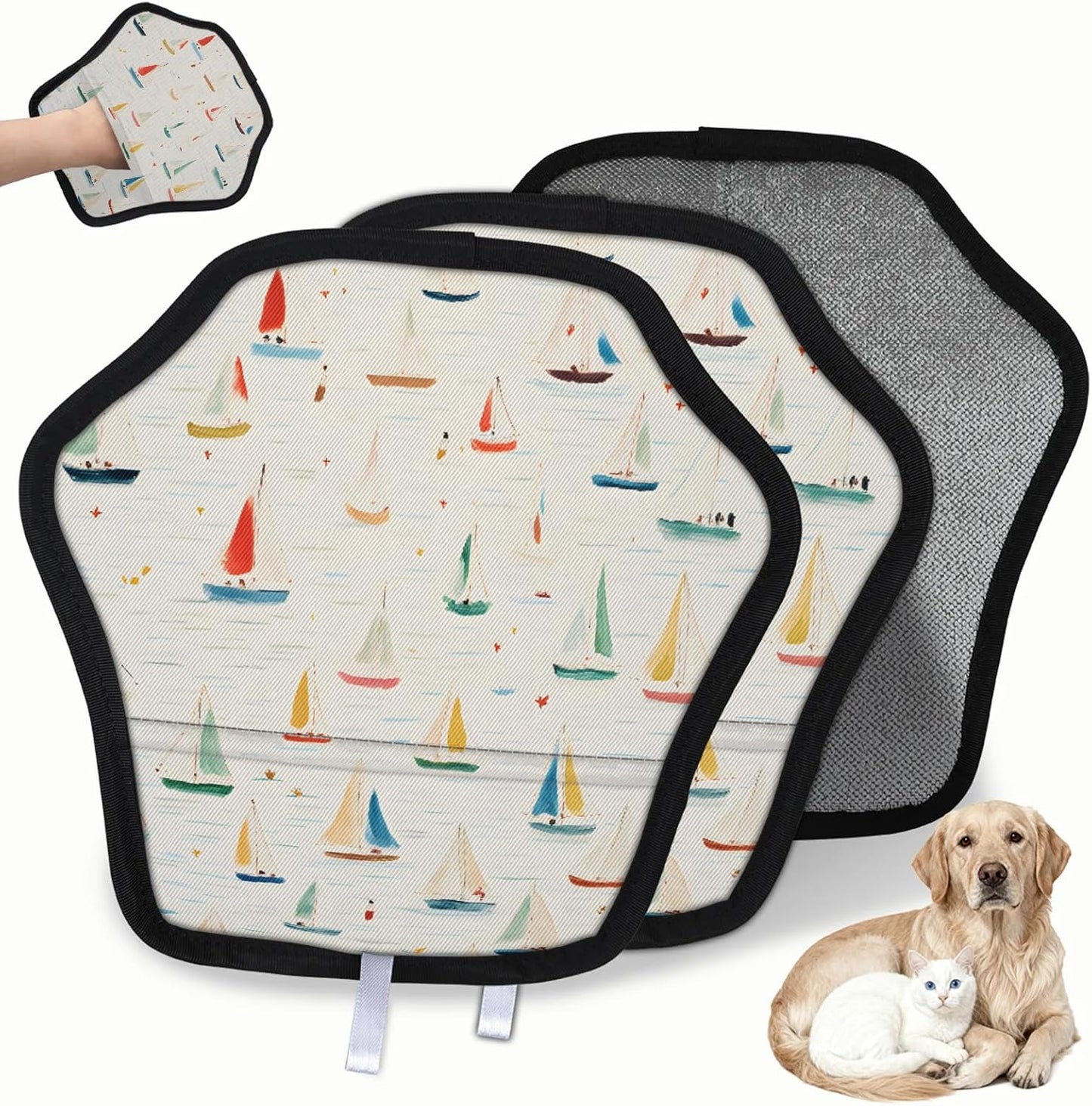 Pet Hair Removal Glove for Dogs Cats Reusable Washable Set