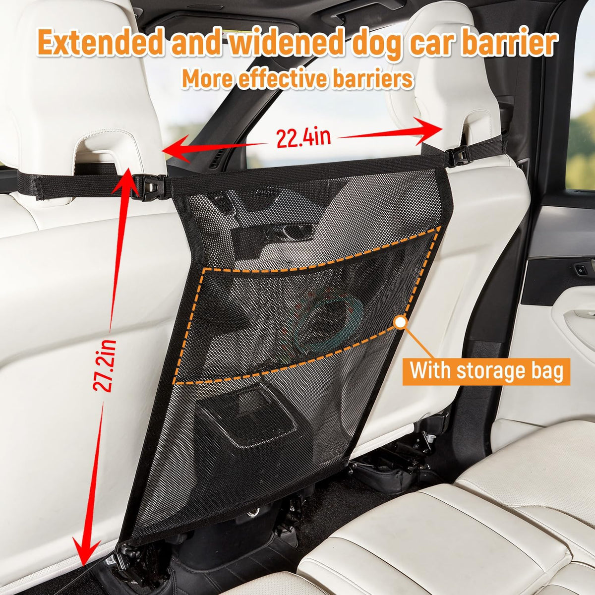 Dog Car Barrier,Dog Net for Car Divider,Pet Barrier with