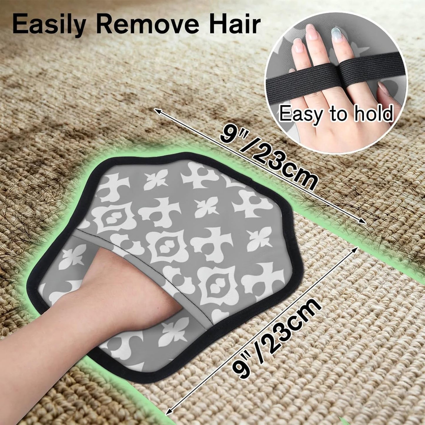 Gray Moroccan 2Pcs Electrostatic Reusable Pet Hair Removal