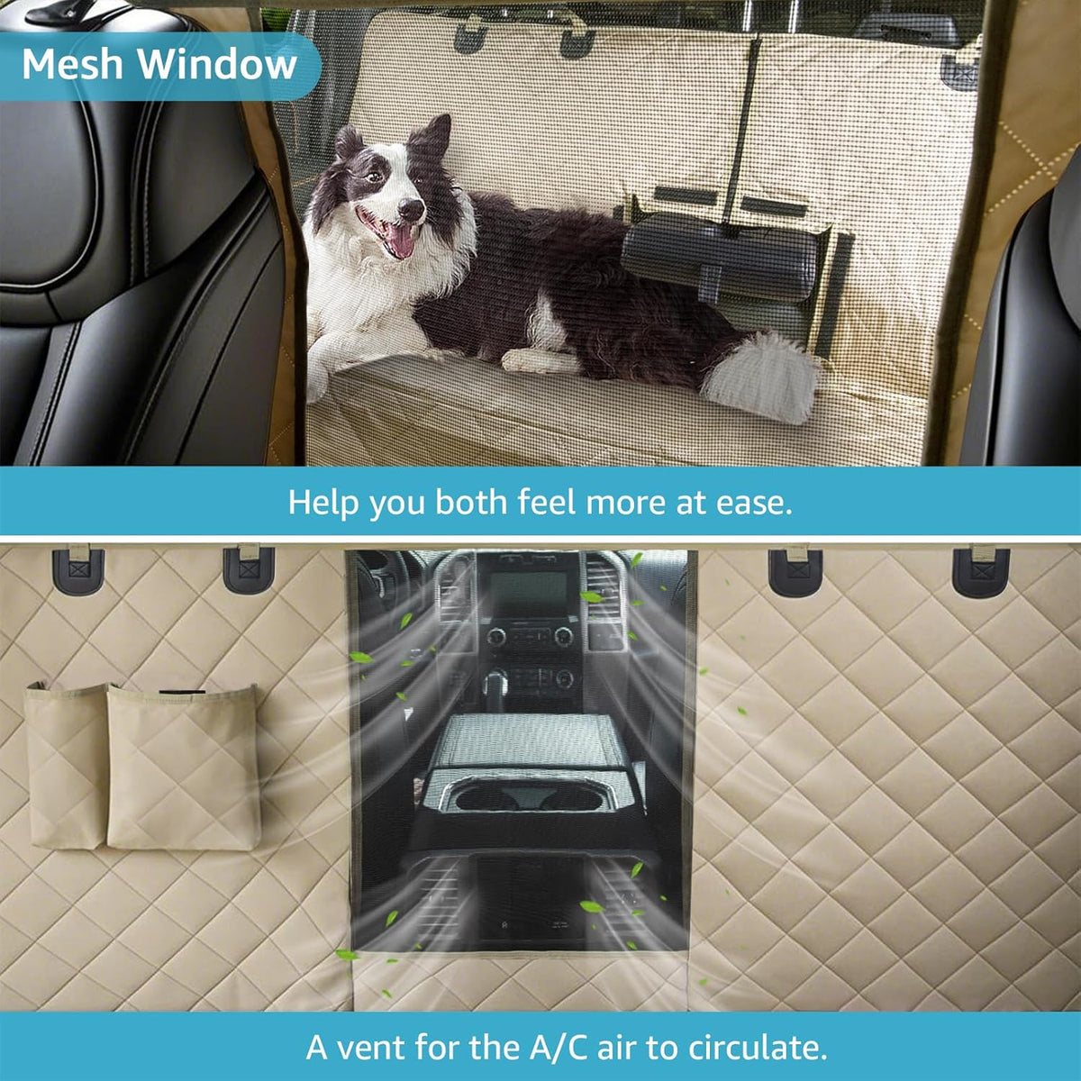 4 in 1 Dog Floor Hammock for Crew Cab, Backseat Cover Dog