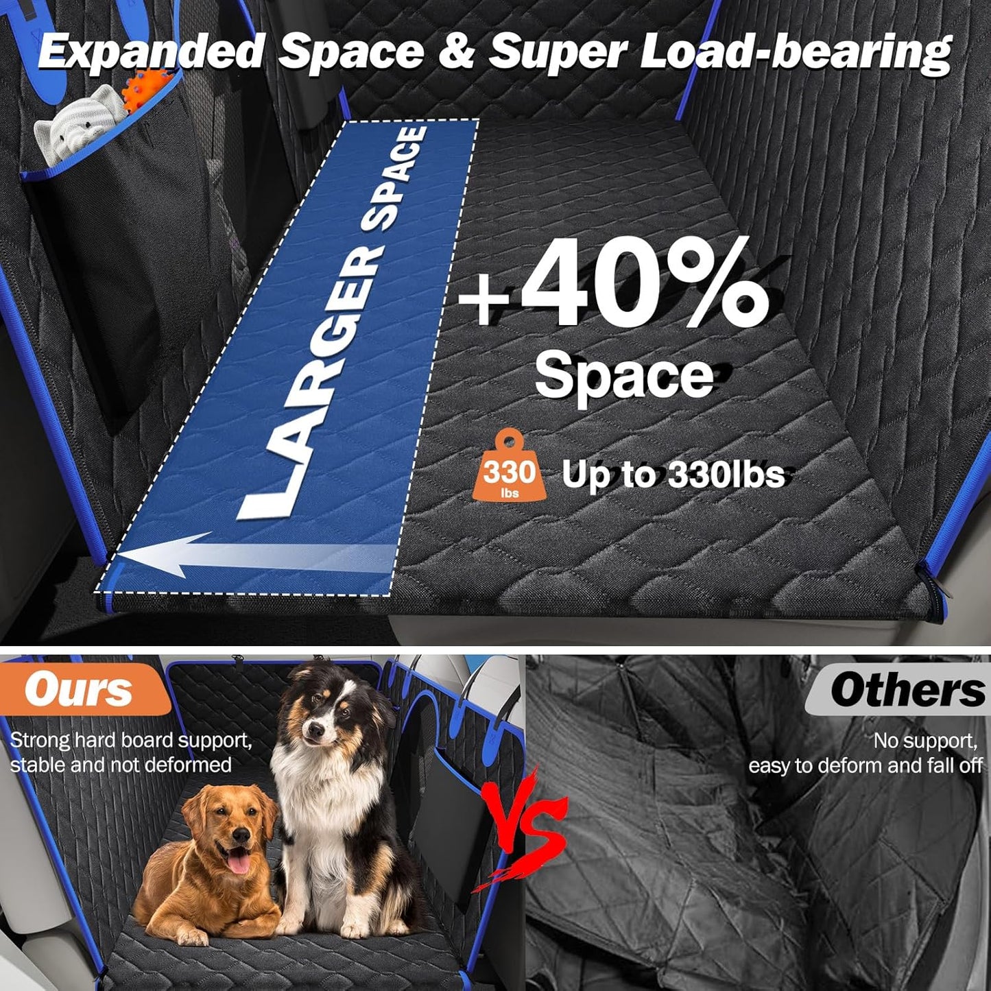 Back Seat Extender for Dogs, Dog Car Seat Cover for Back