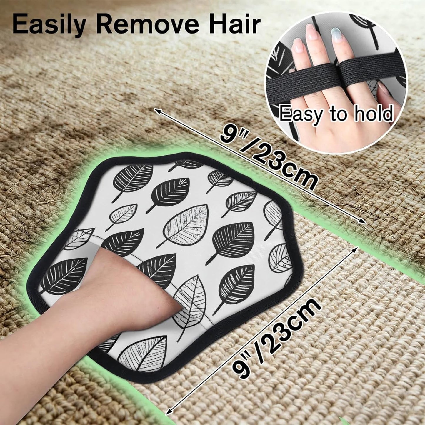 Plants Leaves 2Pcs Electrostatic Reusable Pet Hair Removal