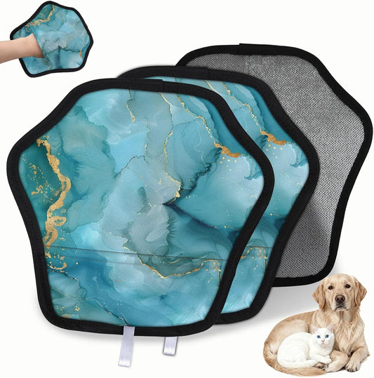 Blue and Turquoise Marble 2Pcs Electrostatic Reusable Pet