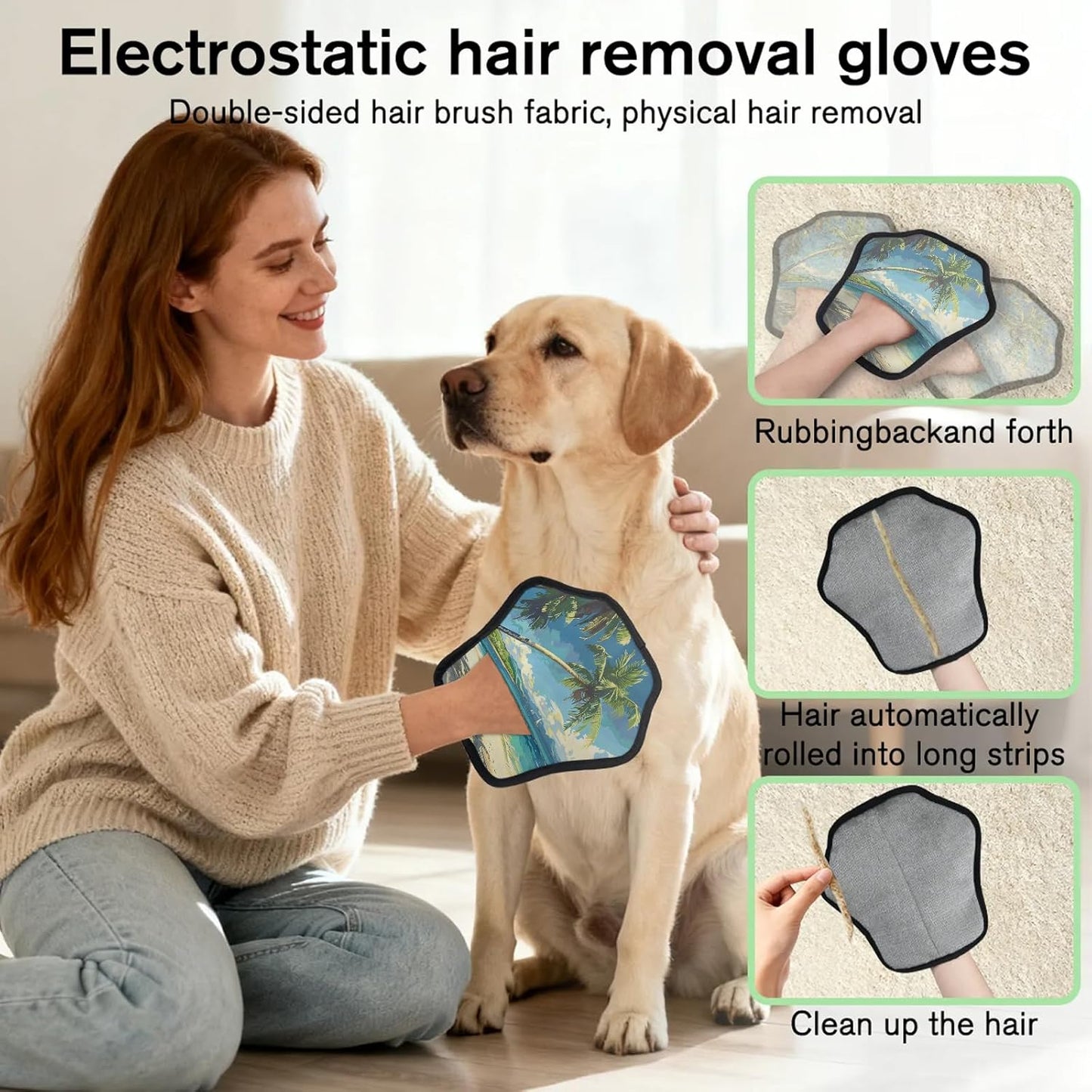 Tropical Palm Trees 2Pcs Electrostatic Reusable Pet Hair