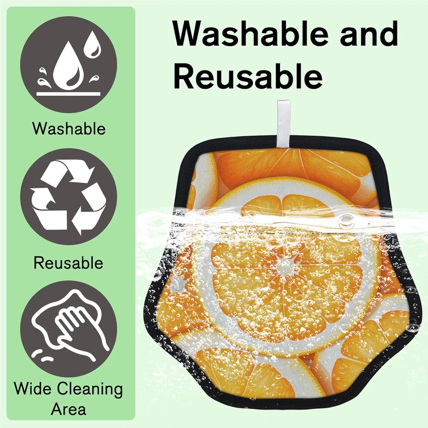 Citrus Fruits Orange 2Pcs Electrostatic Reusable Pet Hair