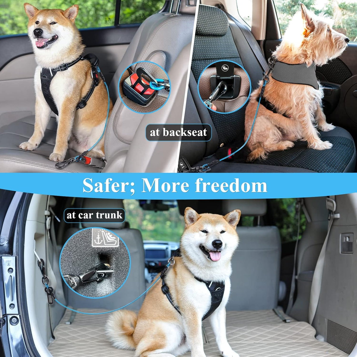 Dog Seat Belt Tuffbelt Dog Car Harness, Seatbelt with Clip