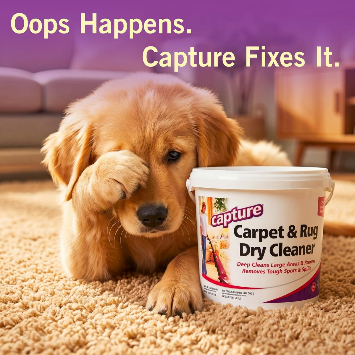 Carpet & Rug Dry Cleaner w/Resealable lid - Home, Car, Dogs